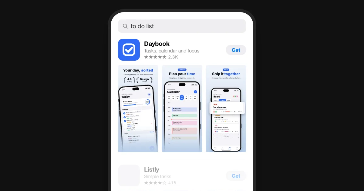 App Store search preview: See your app the way search shows it.