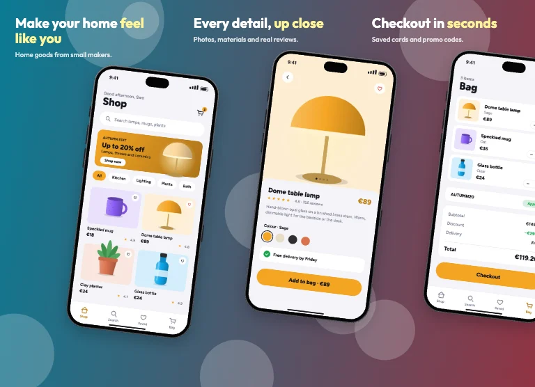 Carousel App Store screenshot template: tilted phones that run into the next screen