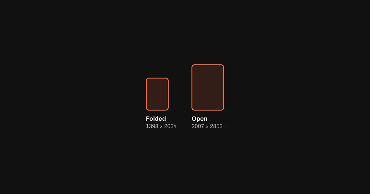 iPhone Duo screenshots: Folded and open, required from April 2027.